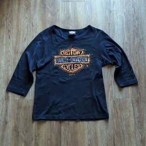 Vintage Harley Davidson 3/4 Sleeve T-shirt